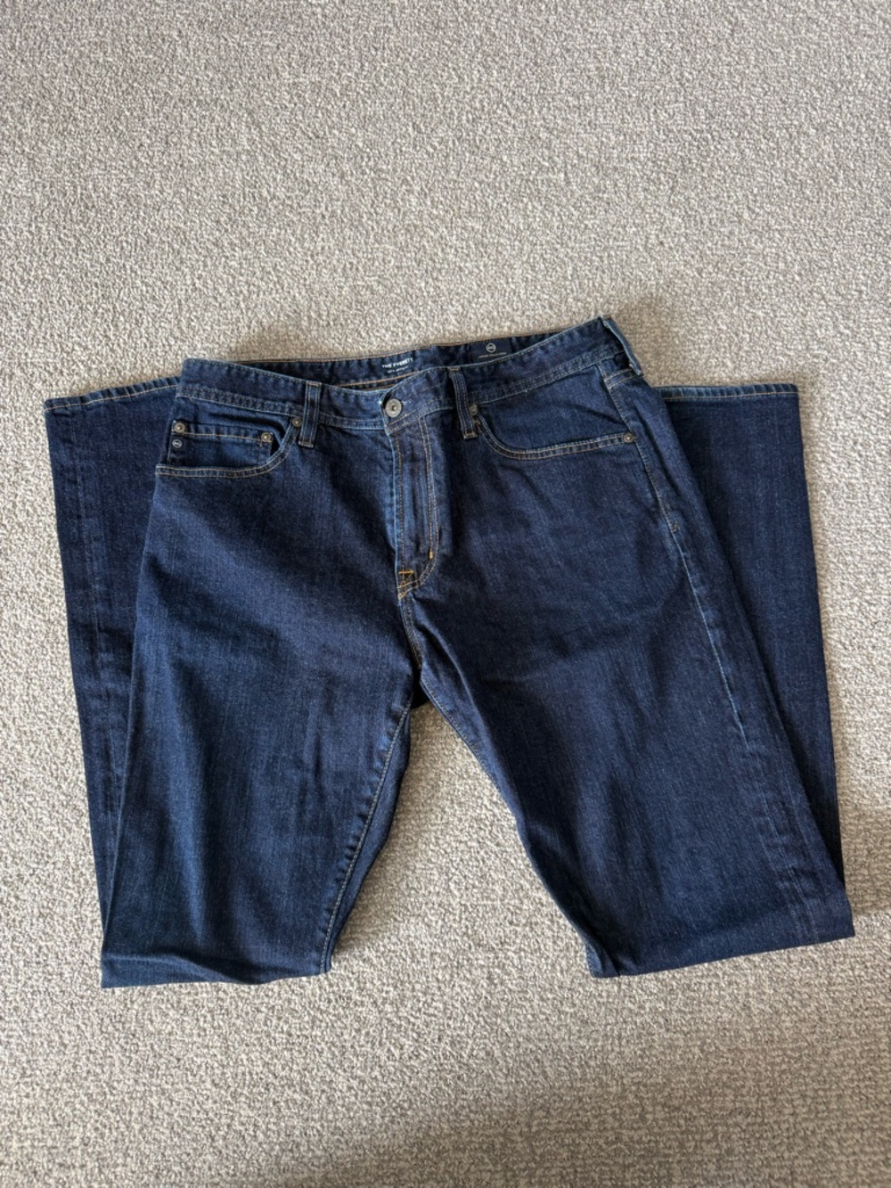Ag Adriano Goldschmied Straight Leg Dark Blue Jeans